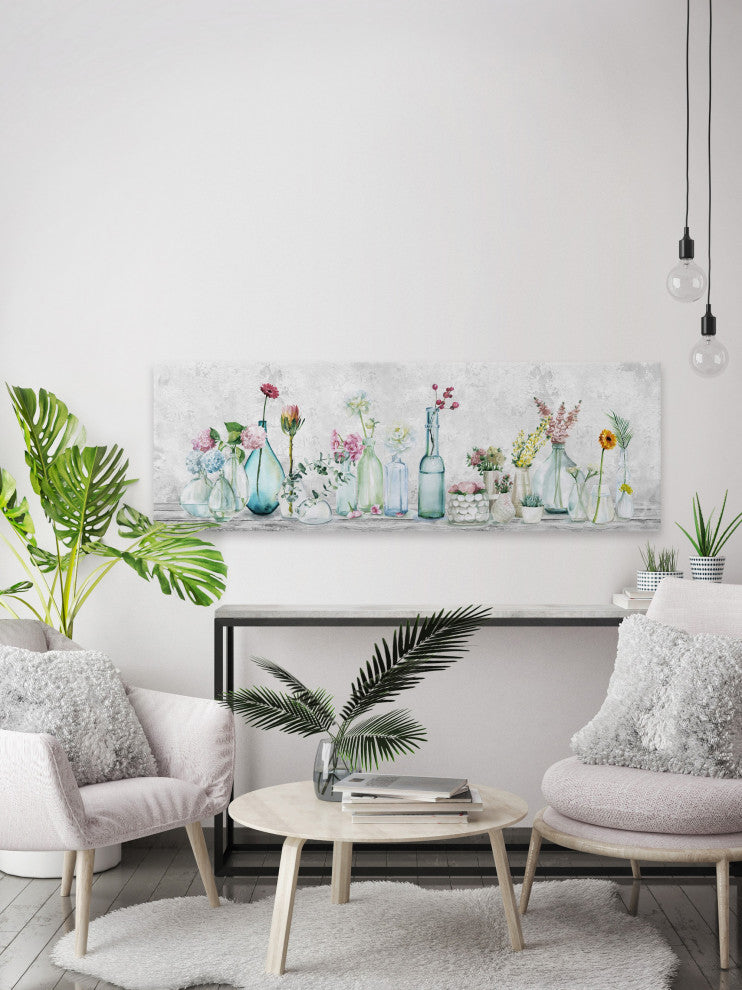 "Series of Colorful Flowers" Painting Print on Wrapped Canvas