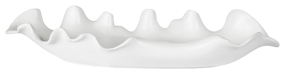 Uttermost Ruffled 24x4" Feathers Decorative Bowl, Matte White