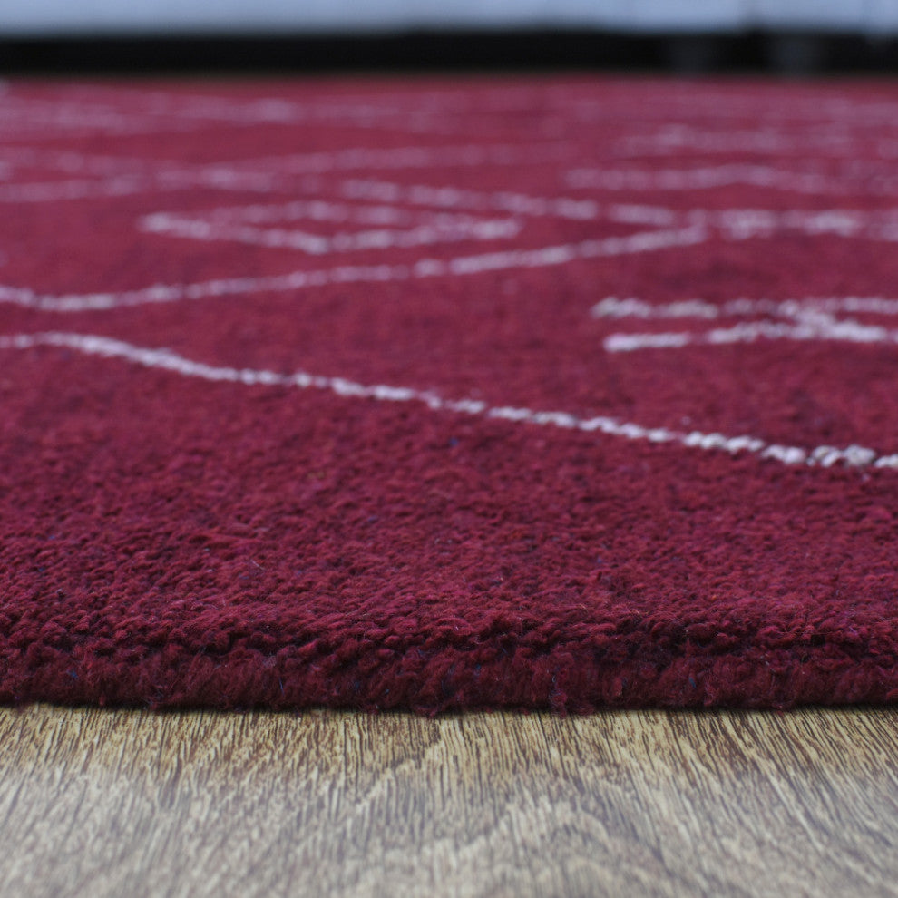 HAND KNOTTED LOOM SILK ECO-FRIENDLY RUGS-6'x9',Rectangle,Red White,Contemporary