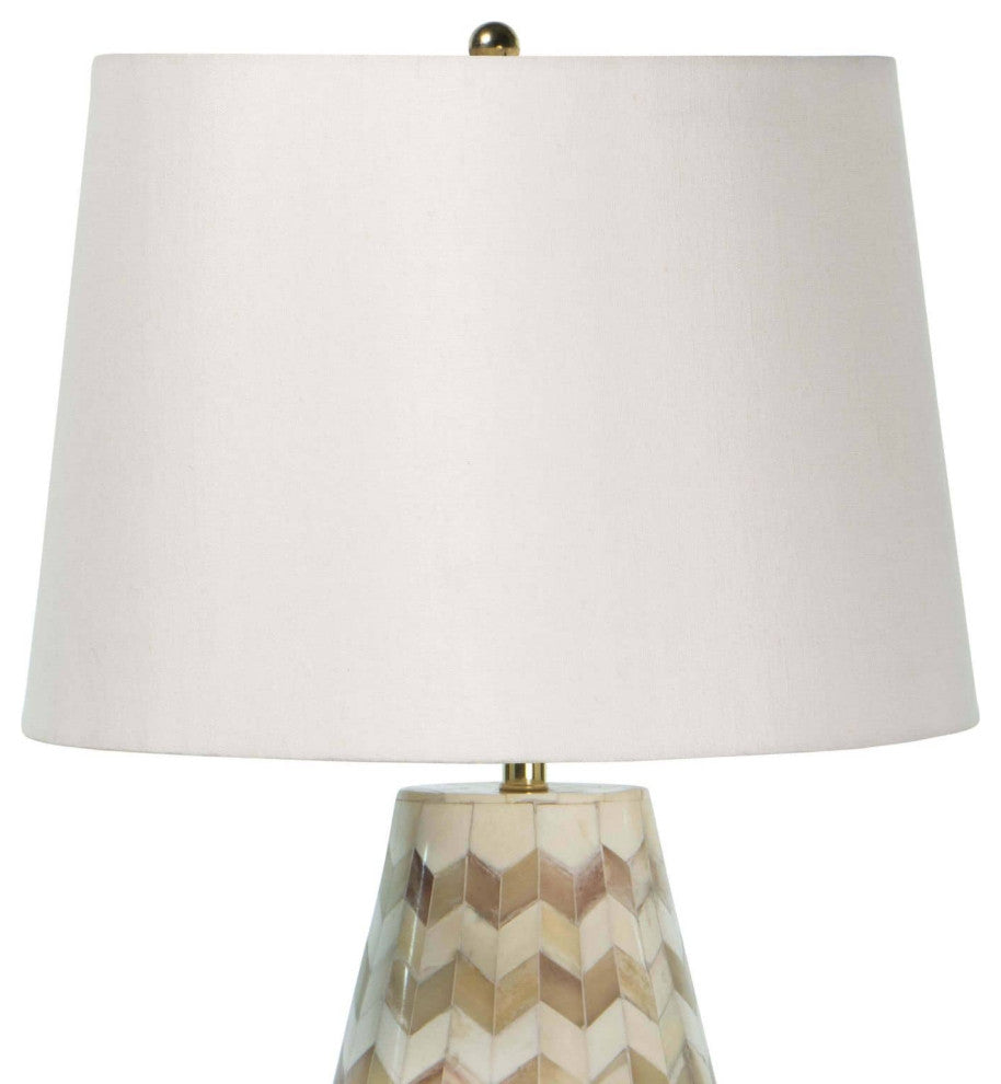Cassia Chevron Table Lamp, Neutral
