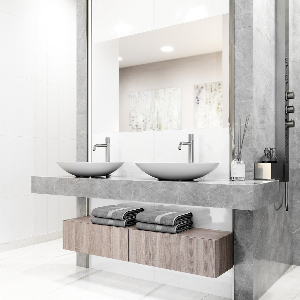 Wisteria 23"L x 14"W MatteStone Vessel Sink and Apollo 12"H Faucet Set
