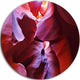 Purple Rays In Antelope Canyon, Landscape Photo Disc Metal Artwork, 38"
