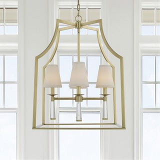Crystorama 8864-AG, 4-Light Chandelier, Aged Brass
