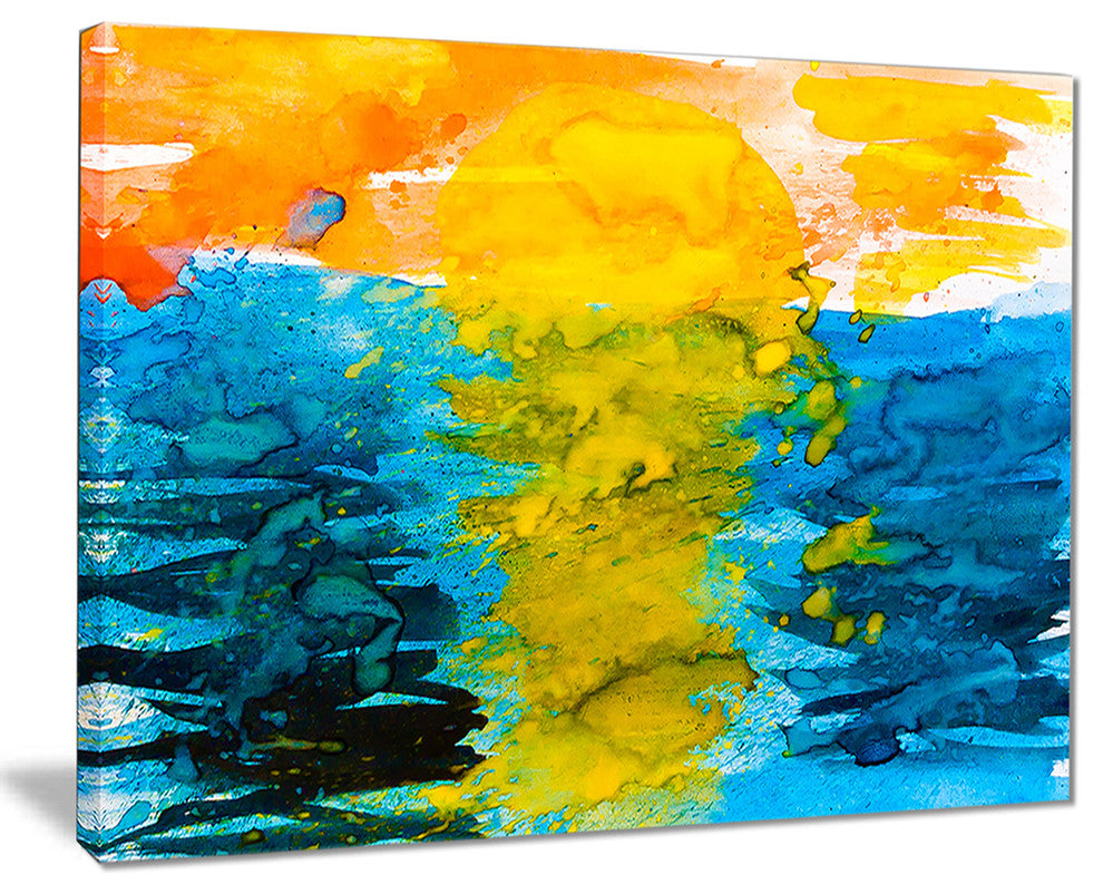 "Sea Texture in Yellow Blue" Canvas Print