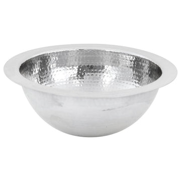 Nantucket Sinks ROS 13 Inch Hand Hammered Stainless Steel Round Bar Sink