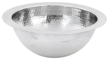 Nantucket Sinks ROS 13 Inch Hand Hammered Stainless Steel Round Bar Sink