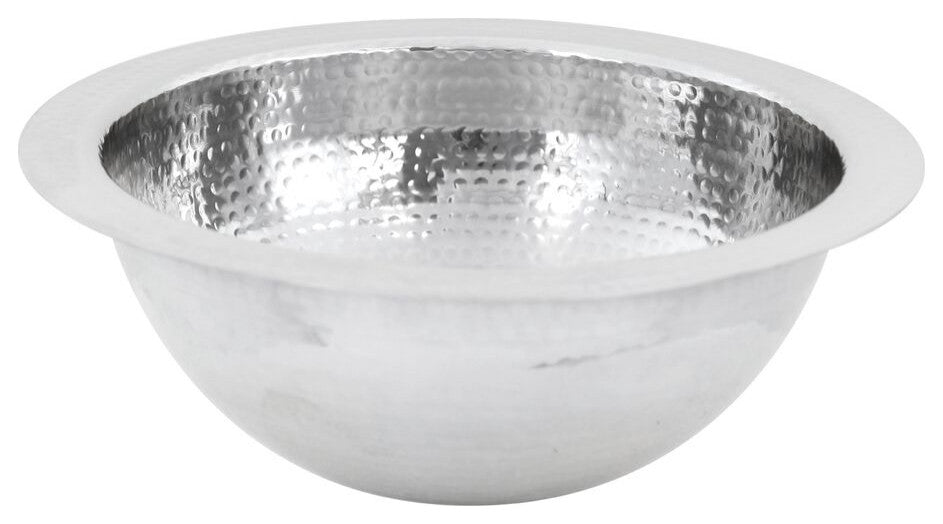 Nantucket Sinks ROS 13 Inch Hand Hammered Stainless Steel Round Bar Sink