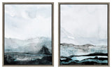 Sylvie Blue Layers Framed Canvas by Maja Mitrovic, Gray 2 Piece 18x24