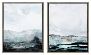 Sylvie Blue Layers Framed Canvas by Maja Mitrovic, Gray 2 Piece 18x24