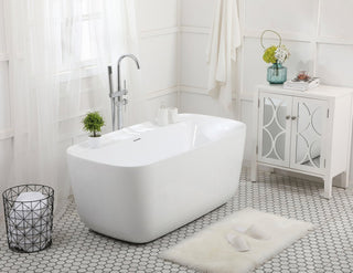 Charlotte 59" Soaking Bathtub, Glossy White
