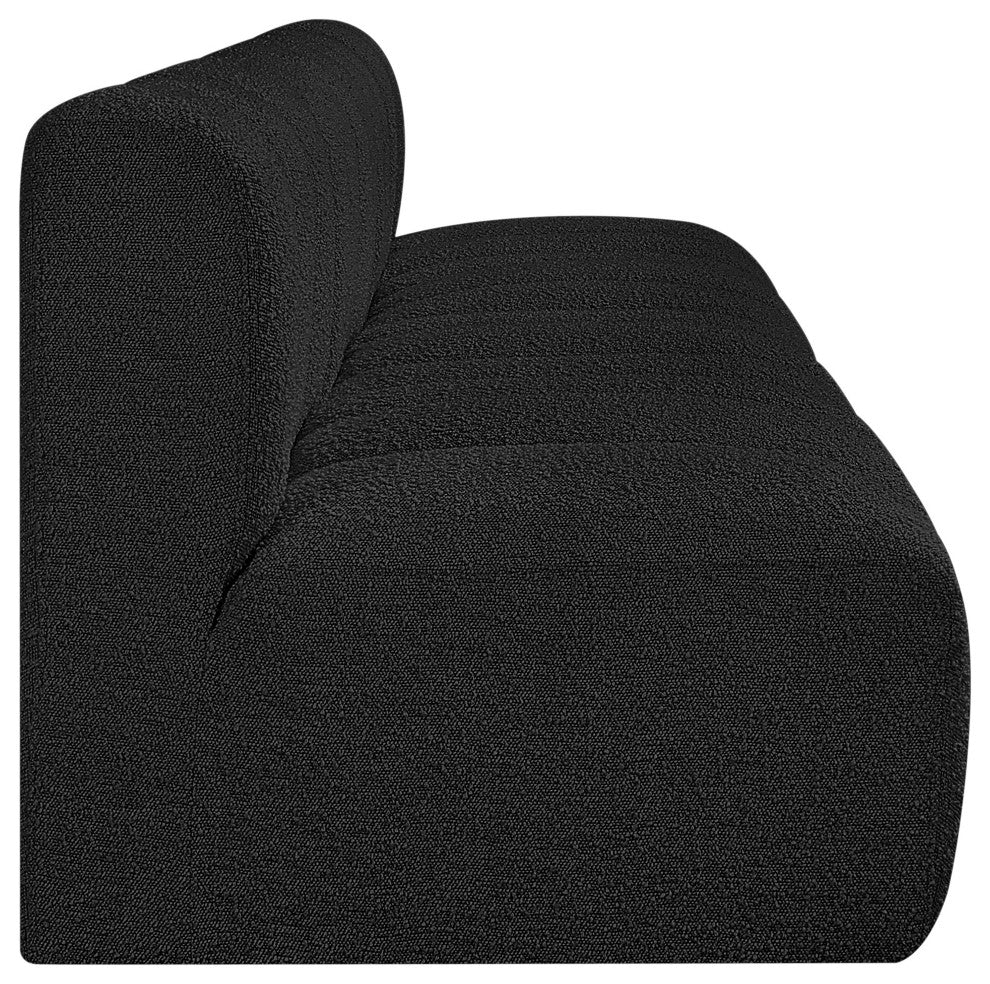 Arc Boucle Fabric Upholstered 4-Pc. Modular Sofa, Black