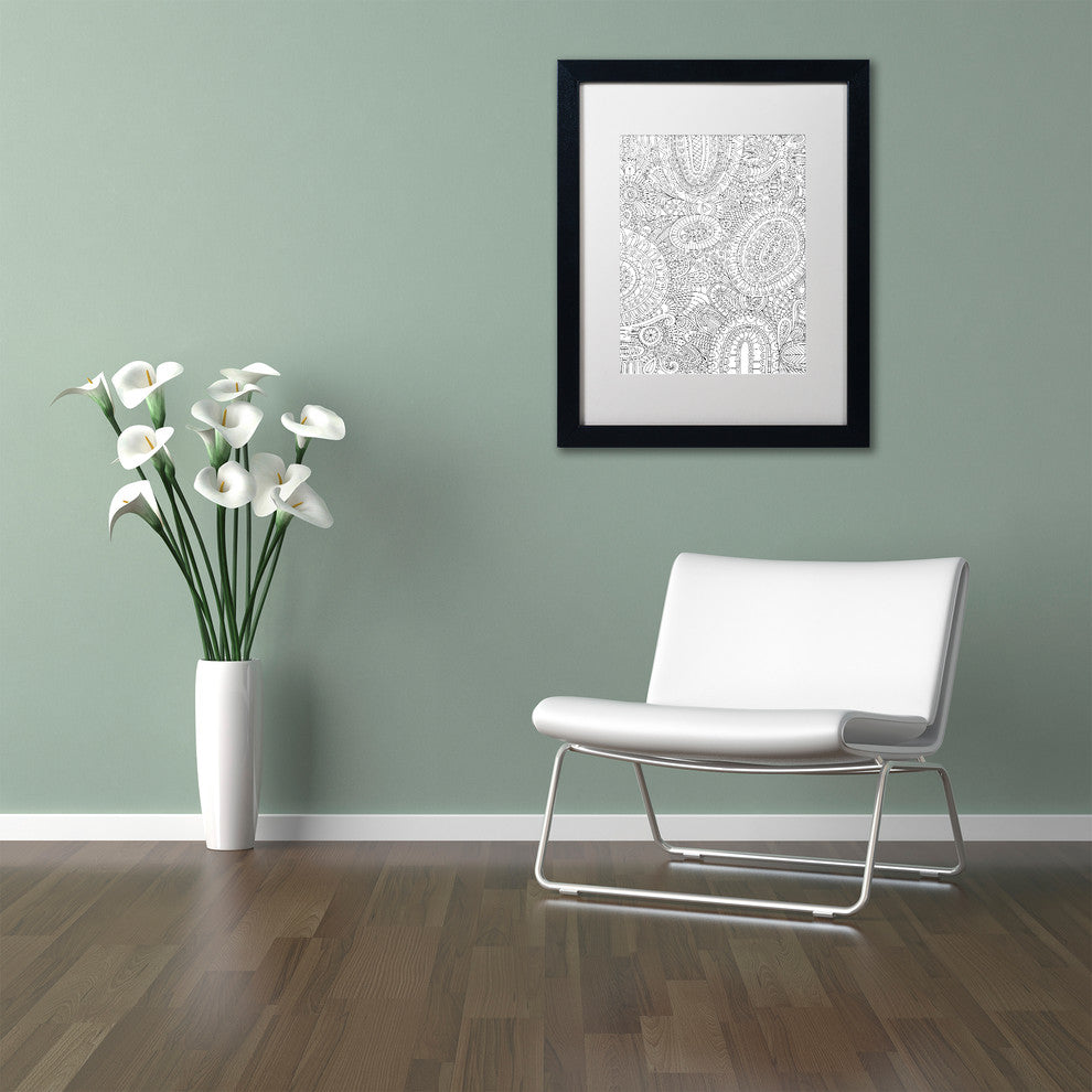 Hello Angel ''Doodles All Over'' Art, Black Frame, White Mat, 14x11