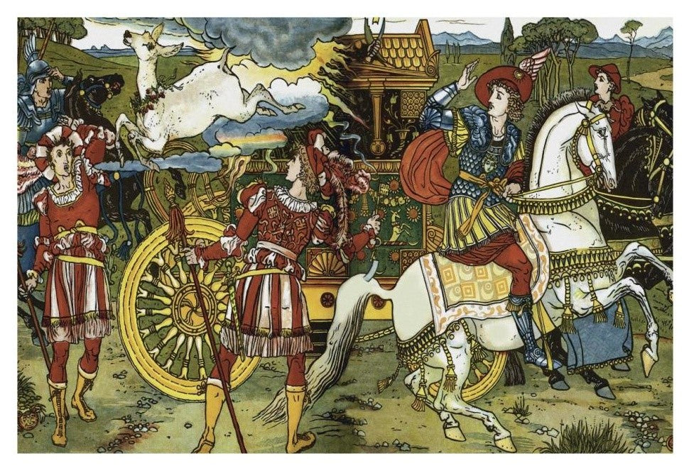 "Hind in the Wood - Leap" Digital Paper Print by Walter Crane, 26"x18"