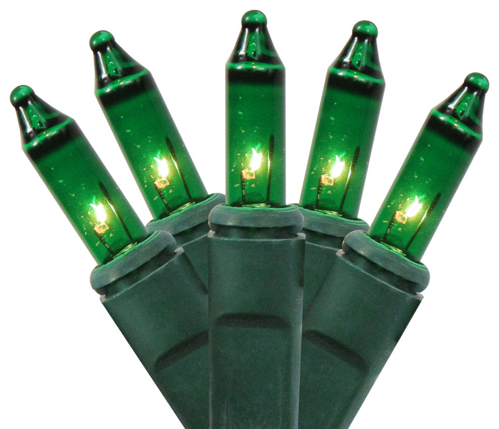 4' x 6' Green Mini Net Style Christmas Lights - Green Wire