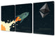 Ethereum To The Moon Graphic Triptych Stretched Canvas Wall Art Set, 16x24