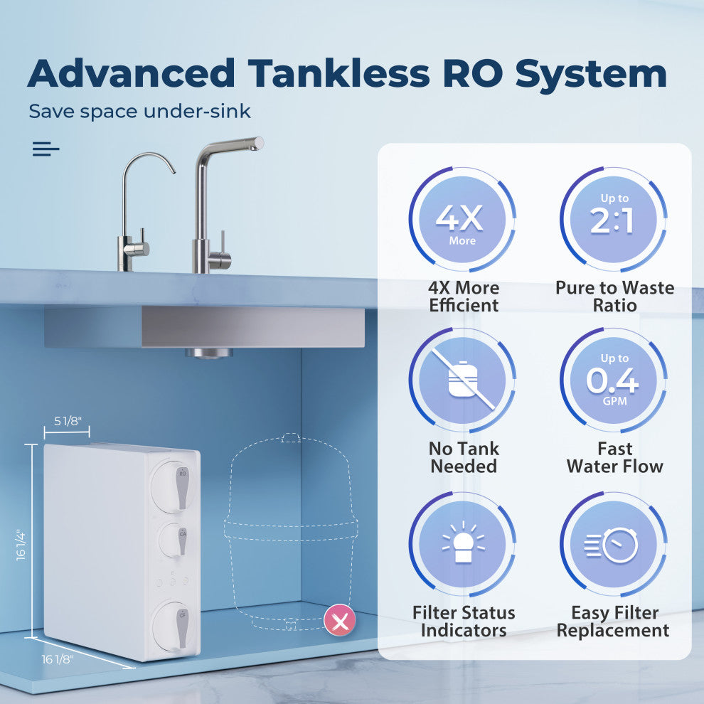 iSpring RO500AK-BN Tankless NSF-Certified Reverse Osmosis Water Filter System