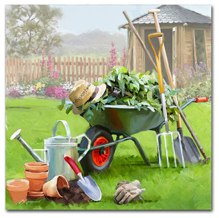 The Macneil Studio 'Gardening' Canvas Art, 14"x14"