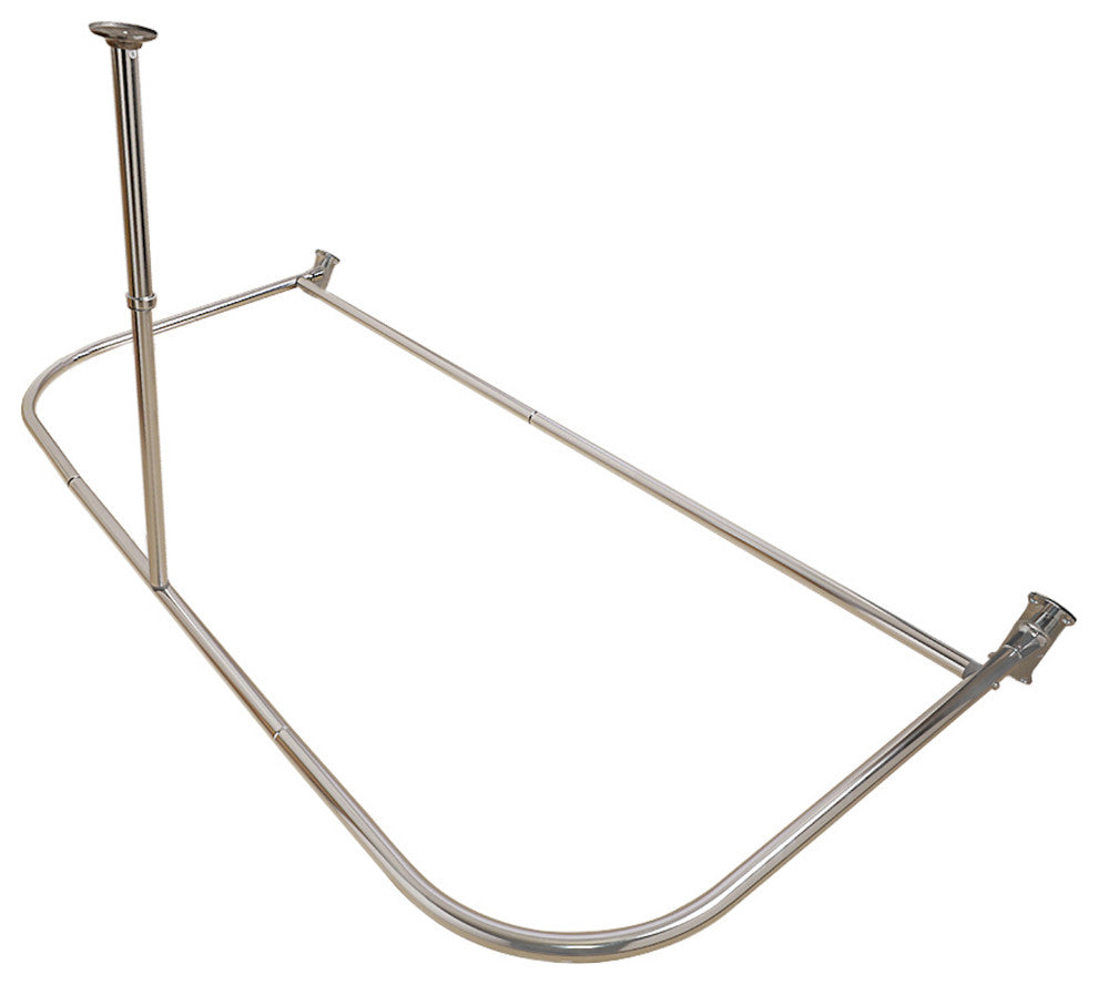 Utopia Alley Aluminum Shower Curtain Rods 60" Large Size by 25", Nickel