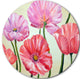 Red And Pink Poppies, Floral Disc Metal Wall Art, 11"