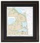 Poster Size Framed Nautical Chart; Cape Henlopen to Indian River