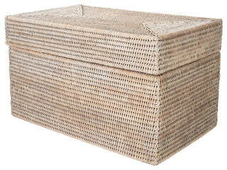 Artifacts Rattan™ Rectangular Hinged Chest/Trunk, White Wash, Small