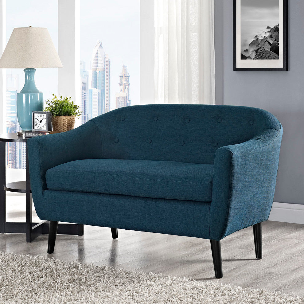 Modway Wit Upholstered Loveseat, Azure
