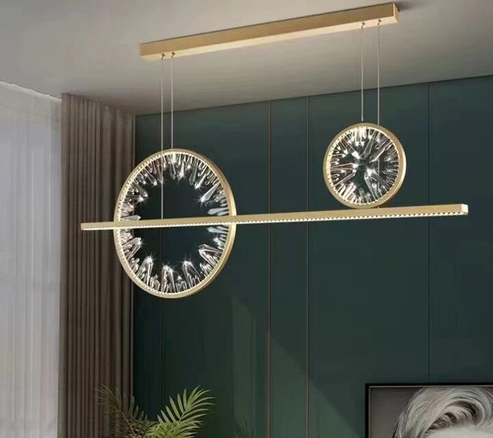 Tielt | Broken Glass Design Crystal Rings Hanging LED Art Chandelier, B-Style