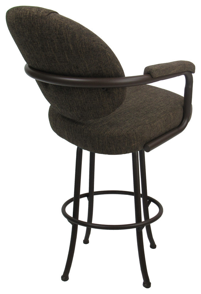 Swivel Counter Metal Pub Set - M-70 Stools 26" or 30", Sanora Brown - Brown, 26", Crackle Glass