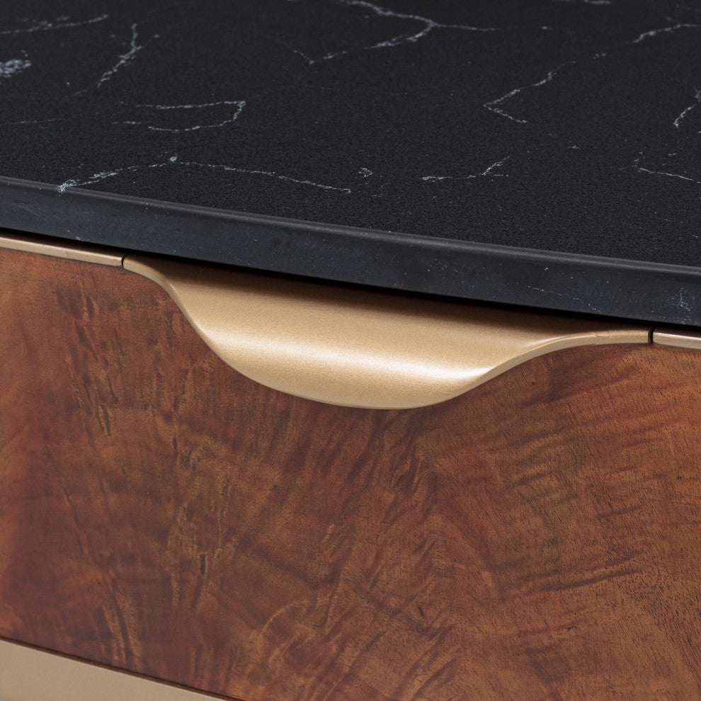 Malibu Crest Rectangular Cocktail Table - Crotch Mahogany
