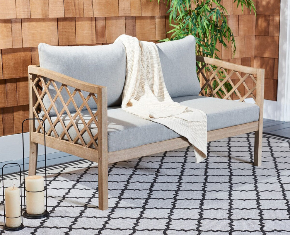 Safavieh Fiji Rope Patio Sofa Darrk Brown/Beige