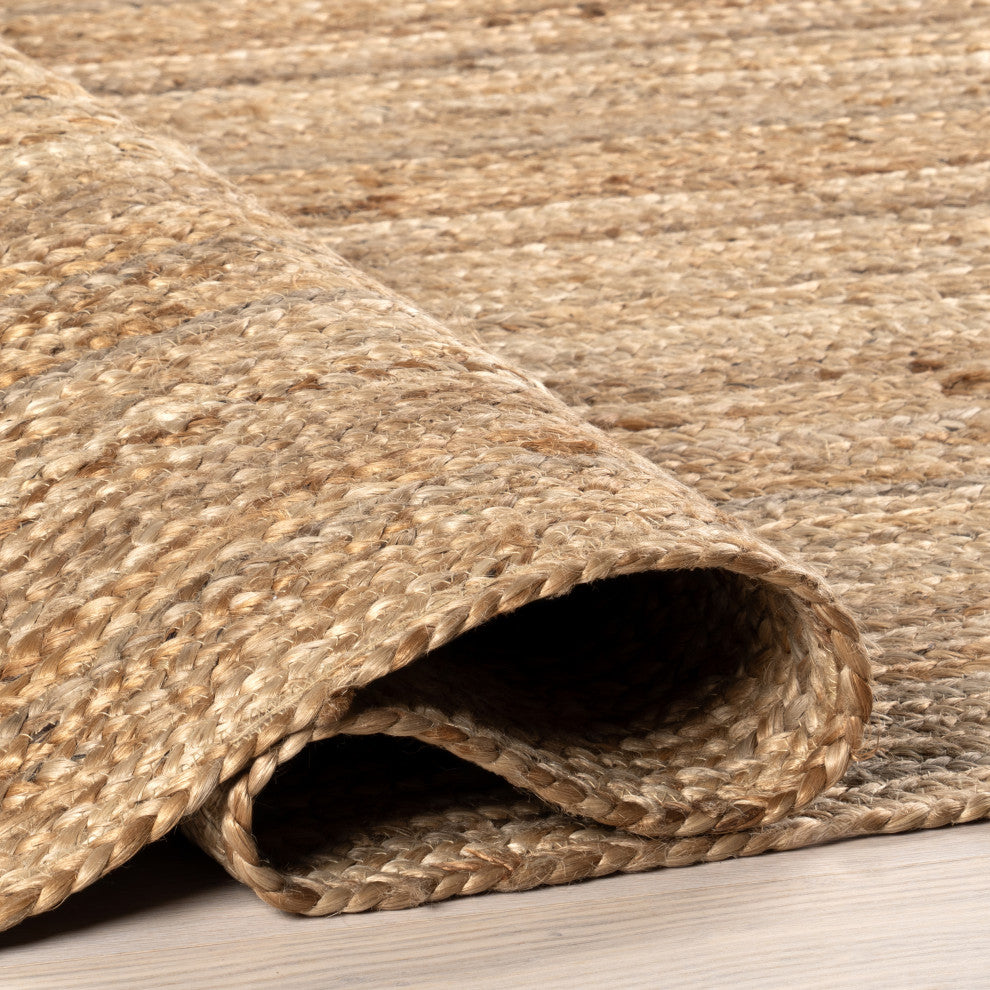 Nuloom Rigo Hand Woven Farmhouse Jute Area Rug, Natural 9'x12'