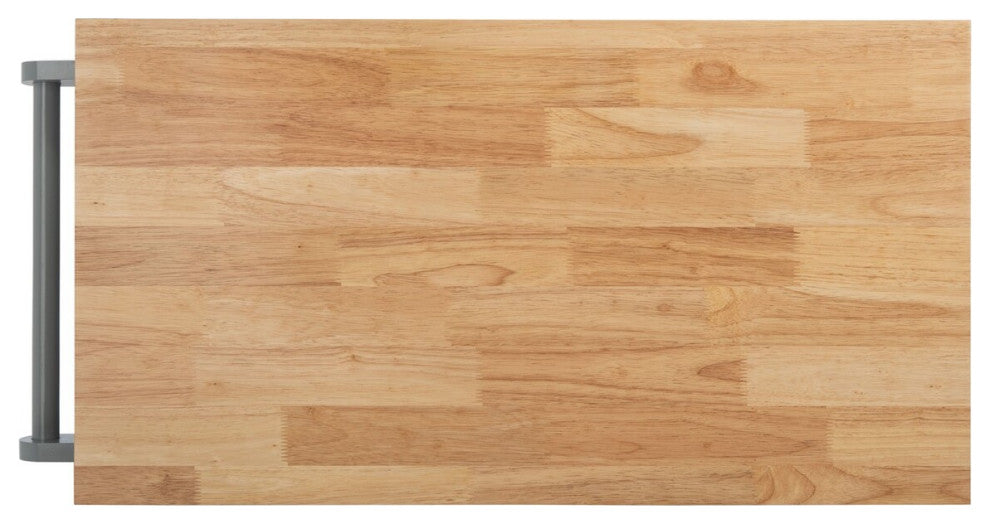 Safavieh Locklyn 1 Door 2 Drawer 2 Shelf Cart, Grey/Natural