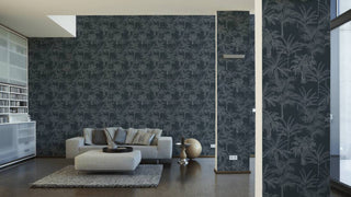 Textured Wallpaper Floral Featuring Palms Leaves, 379832