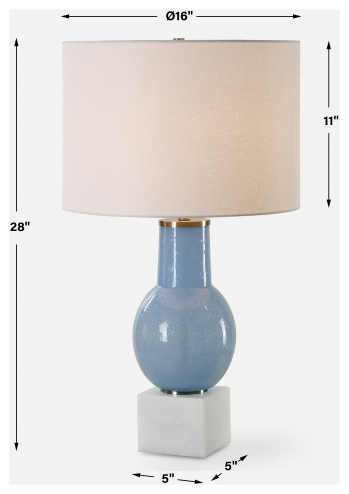 Uttermost Clear Sky Blue Glass Table Lamp