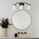 Black Bath Vanity Light With Milk Glass 3-Light
