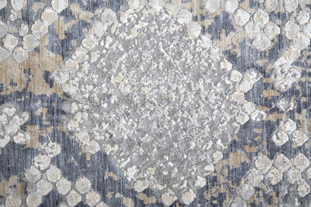 Corben R39GI Transitional/Global/Farmhouse Rug, Blue/Gray, 3'x5'
