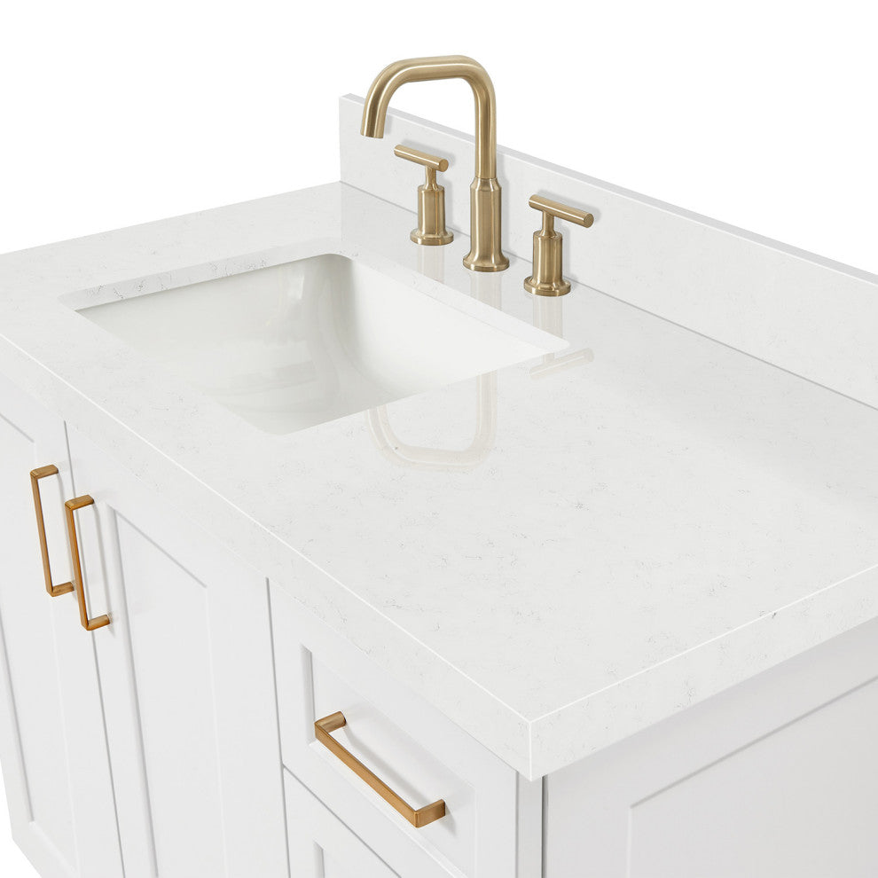 Ariel Taylor 42" Left Offset Single Rectangular Sink Bathroom Vanity