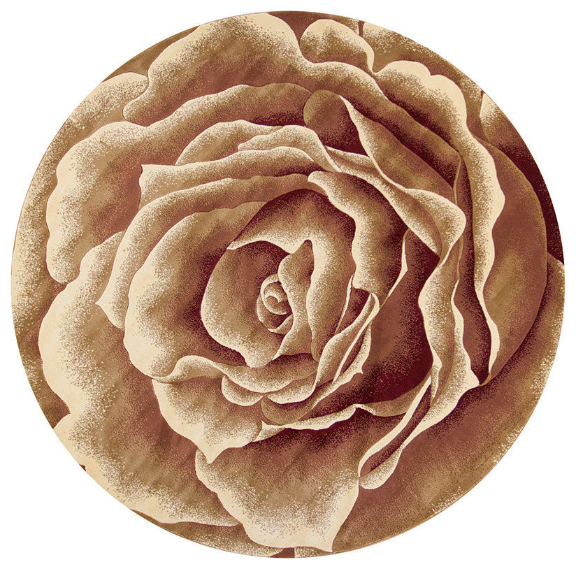 Corinthian 5338 Ivory Floral Splendor Rug, 7'7" Round