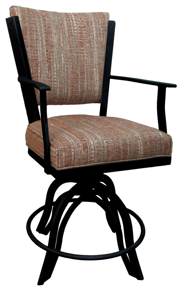 Montana Swivel Tilt Metal 30" Bar Stool or Counter 26" on A Base, Watusi Madder, Black, 30"