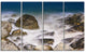 "Rocky Waves At Haeundae Coast Busan" Seascape Wall Art, 4 Panels, 48"x28"