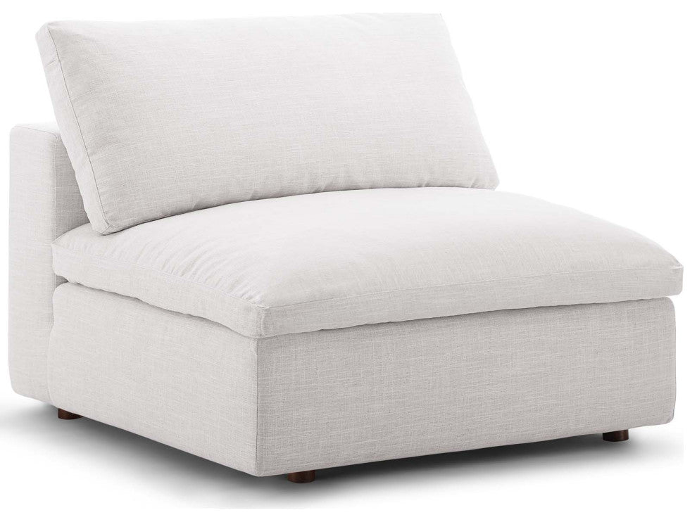 Commix Down Filled Overstuffed Armless Chair Beige