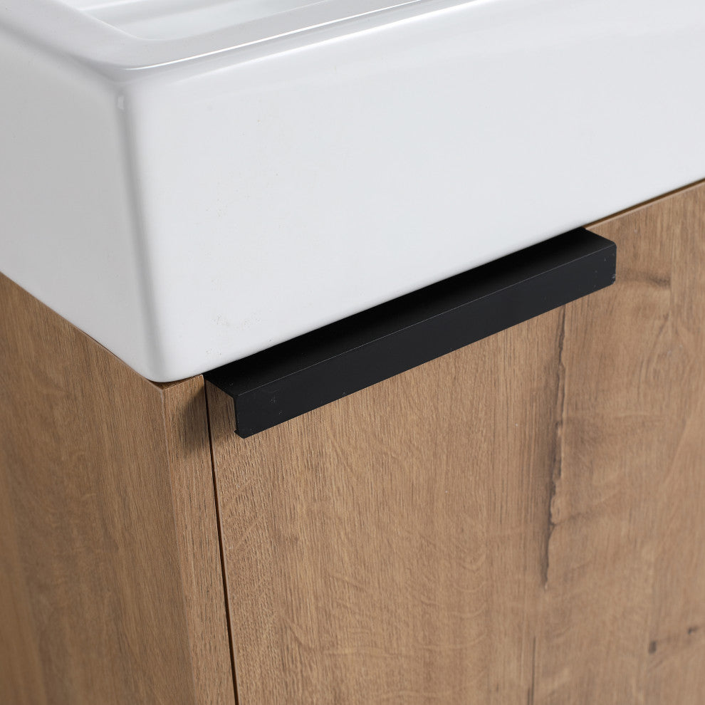 Wall-Mounted Bath Vanity, Ceramic Top and Basin