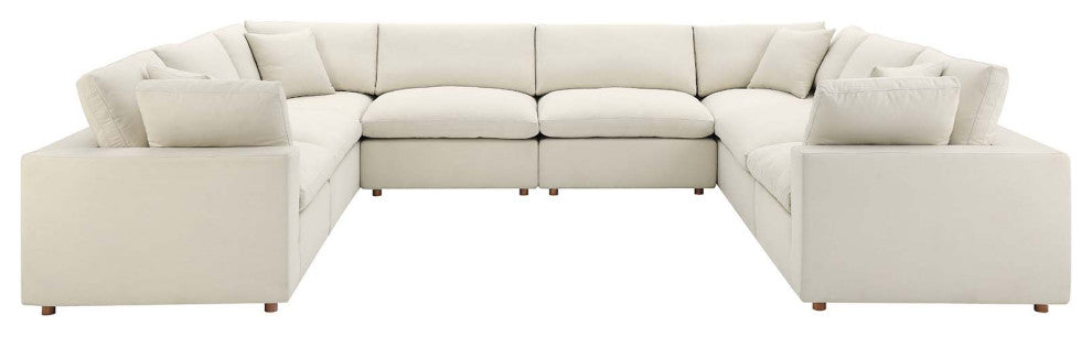 Commix Down Filled Overstuffed 8-Piece Sectional Sofa, Light Beige