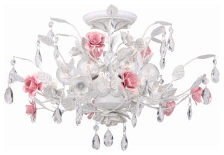 Lola 6 Light Wet White Semi-Flush