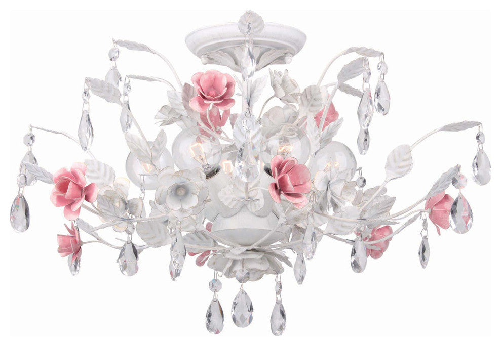 Lola 6 Light Wet White Semi-Flush