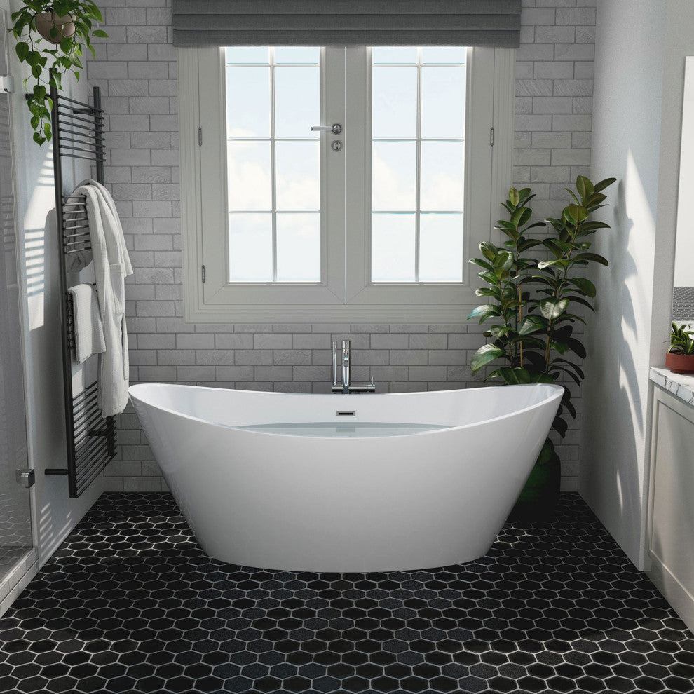 67" Luxury Freestanding Bathtub Acrylic Soaking SPA Tub by Empava