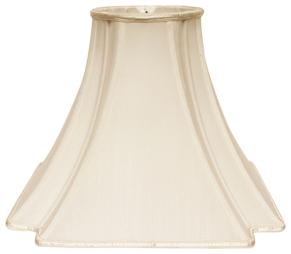 18" Ivory Slanted Notch Square Shantung Lampshade