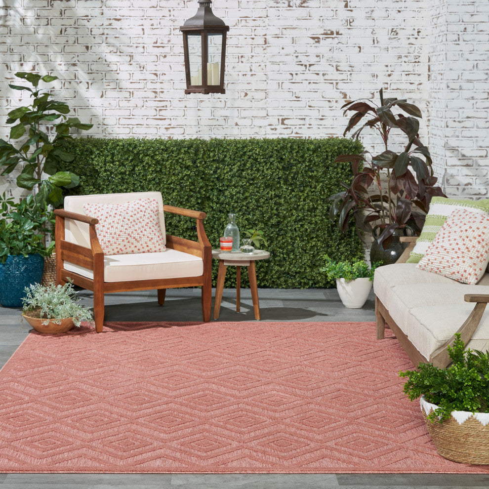 Nourison Versatile 9' x 12' Coral/Orange Modern Area Rug