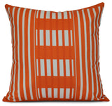 Beach Blanket, Stripe Print Outdoor Pillow, Orange, 18"x18"