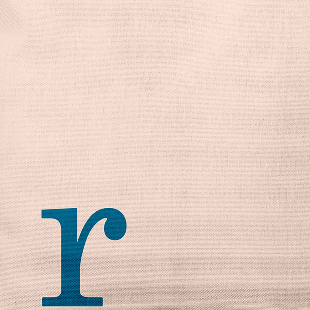 26"x26" Modern Monogram Decorative Throw Pillow, Autumn Blue